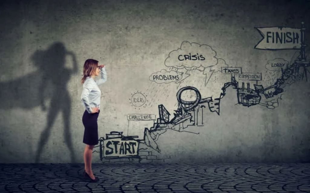 woman facing company crisis to succes